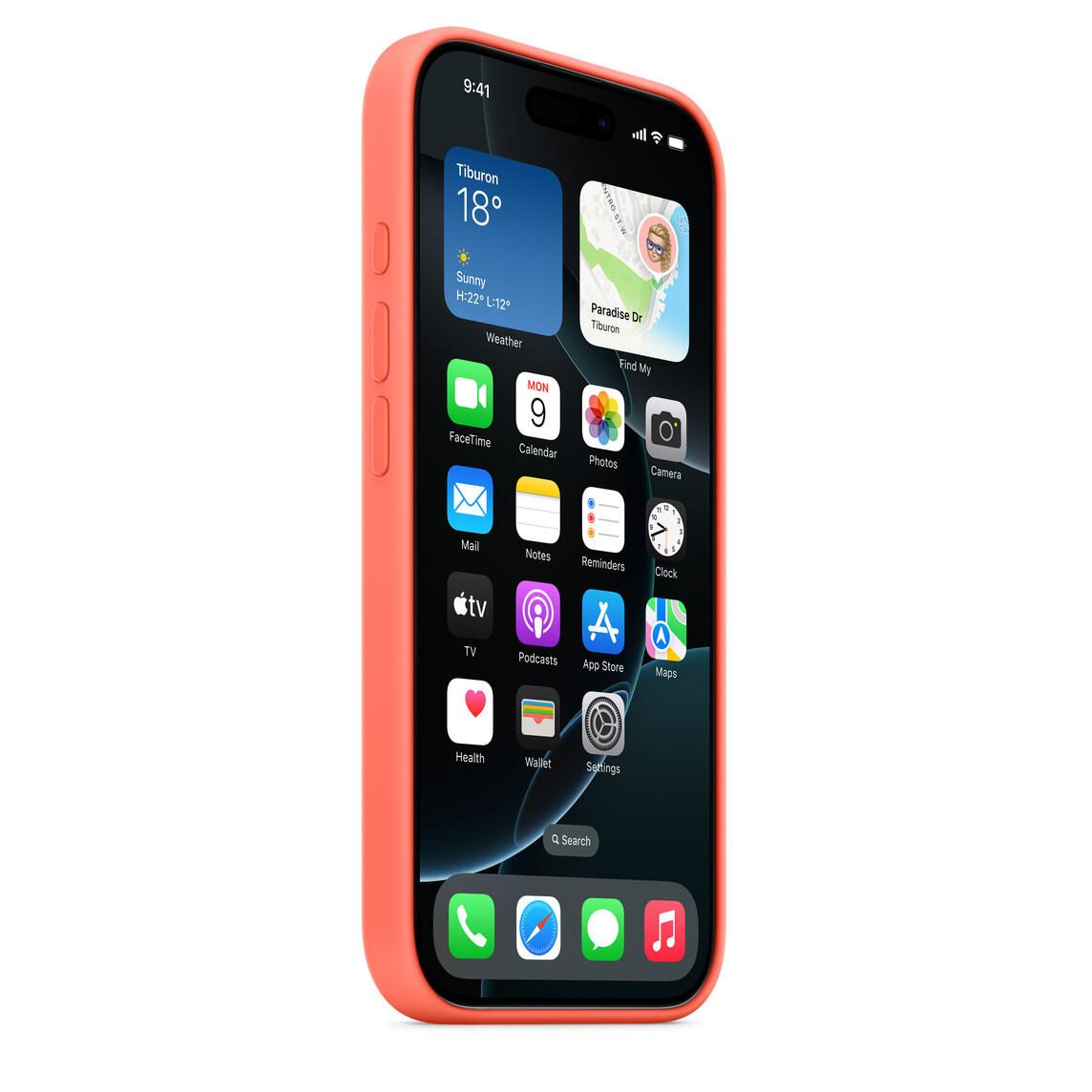 Apple iPhone 16 Pro Silikon Case mit MagSafe, mandarine Apple iPhone 16 Pro Silikon Case mit MagSafe, mandarine